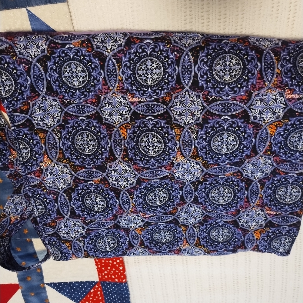 Purple Boho Patchwork Reversible Flower Quilted S… - image 2